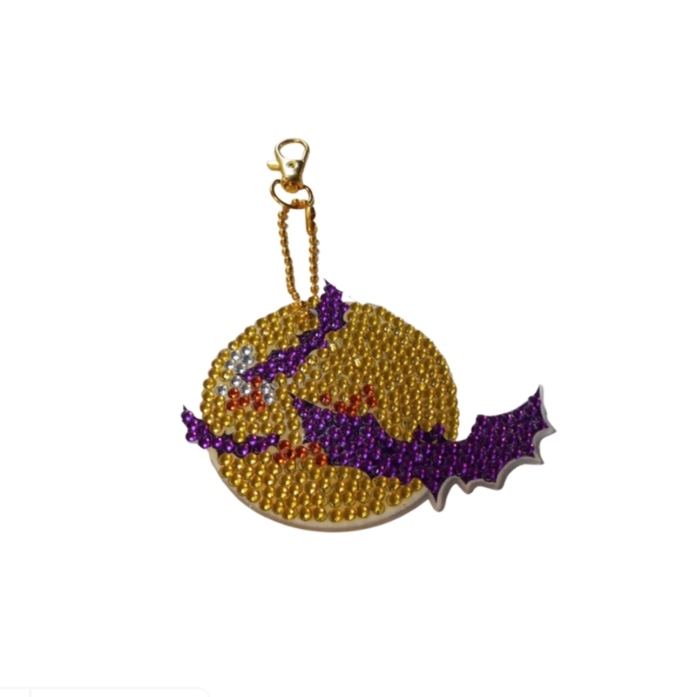 Blingy Full Moon & Bats Keychain
